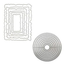 Metal Nesting Cutting Dies Circle and Rectangle Embossing Stencil Die Cuts fo...