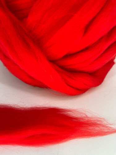 Red Wool Roving - Spin into Yarn, Needle Felt wet felt Crafts, Red Merino - Picture 12 of 12