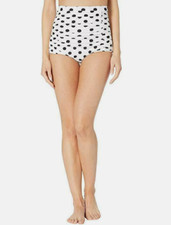 Unique Vintage Women's Polka Dots High-Waist Bikini Bottoms Swimwear M 5954