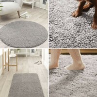 Buddy Washable Rug Shaggy Quick Dry Easy Care Rug 60x 100cm Ghost Grey