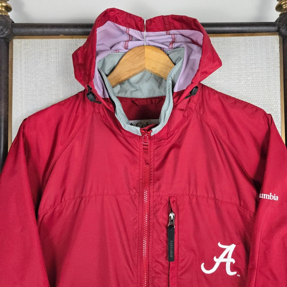 COLUMBIA x ALABAMA Two Sided Hooded Windbreaker Jacket Mens Size Medium Full Zip - Image 3 of 4