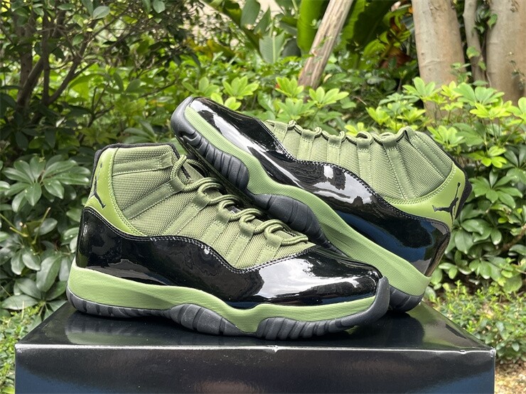 シューズ(男性用) Air Jordan 11 green Nike Air Jordan 11 White green men's basketball shoes