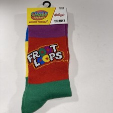 Crazy Socks Kellogg's Foot Loops Novelty Crew Socks Size 6-12 New