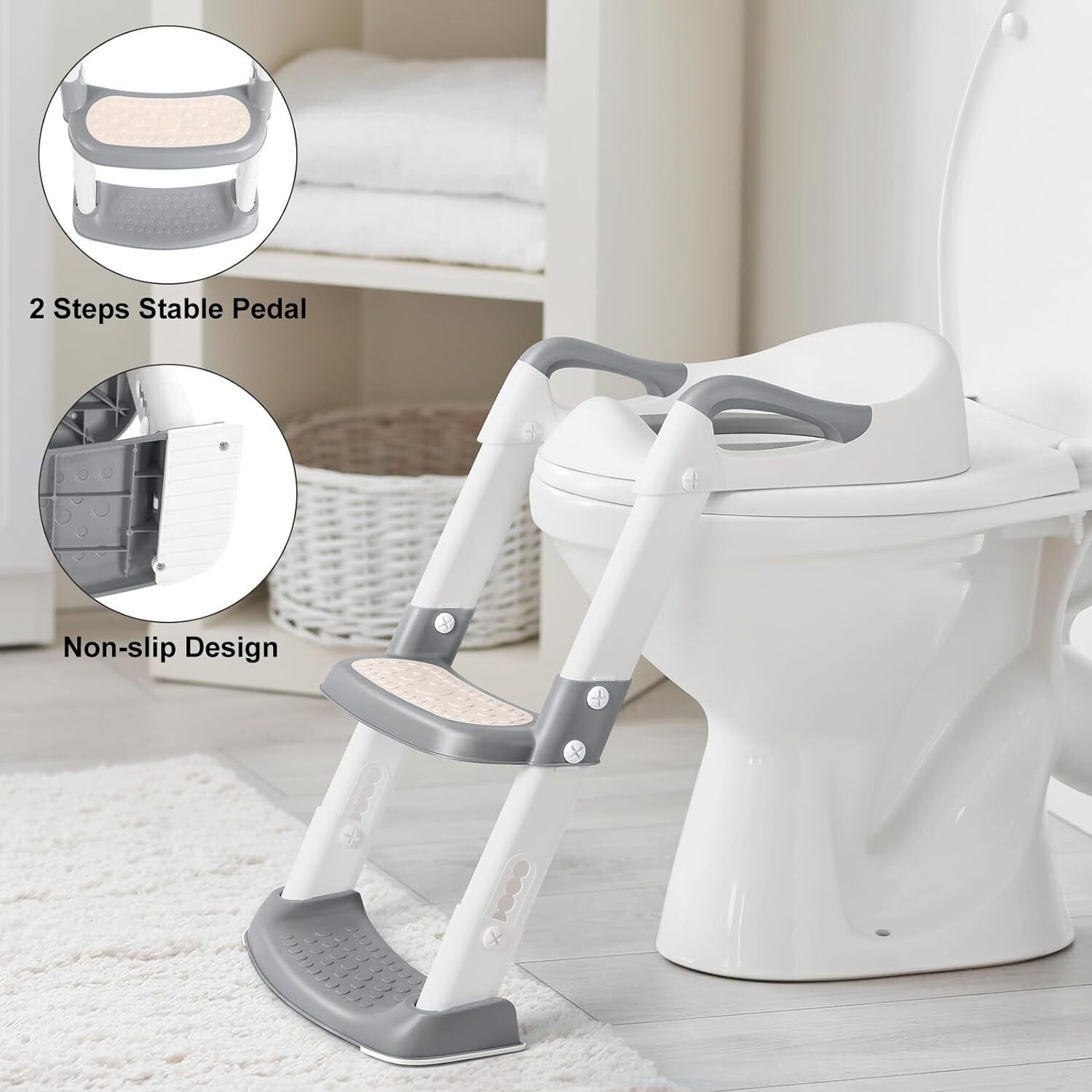 Baby Kids Training Toilet Potty Trainer Seat Chair Toddler Ladder Step Up Stool