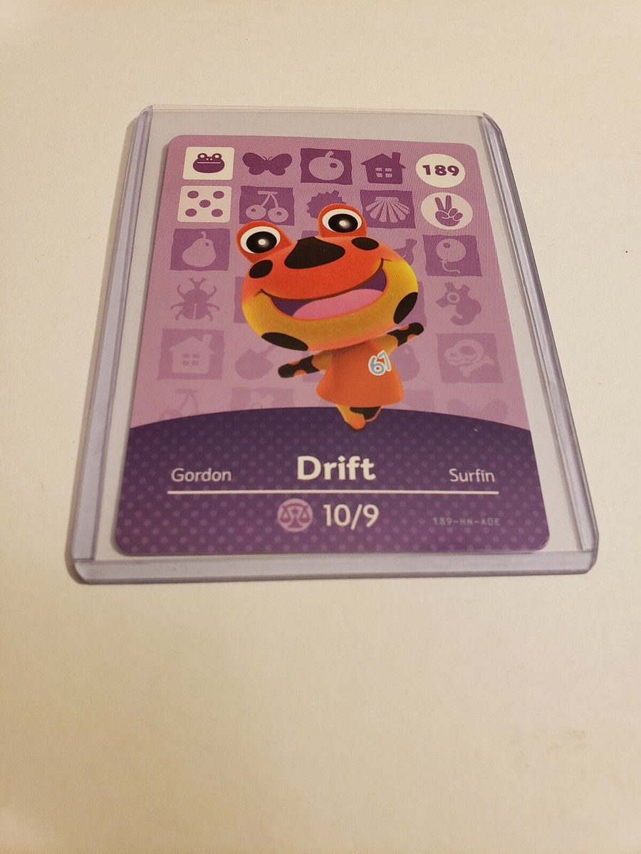 Drift # 189 Animal Crossing Amiibo Card Horizons Series 2 MINT