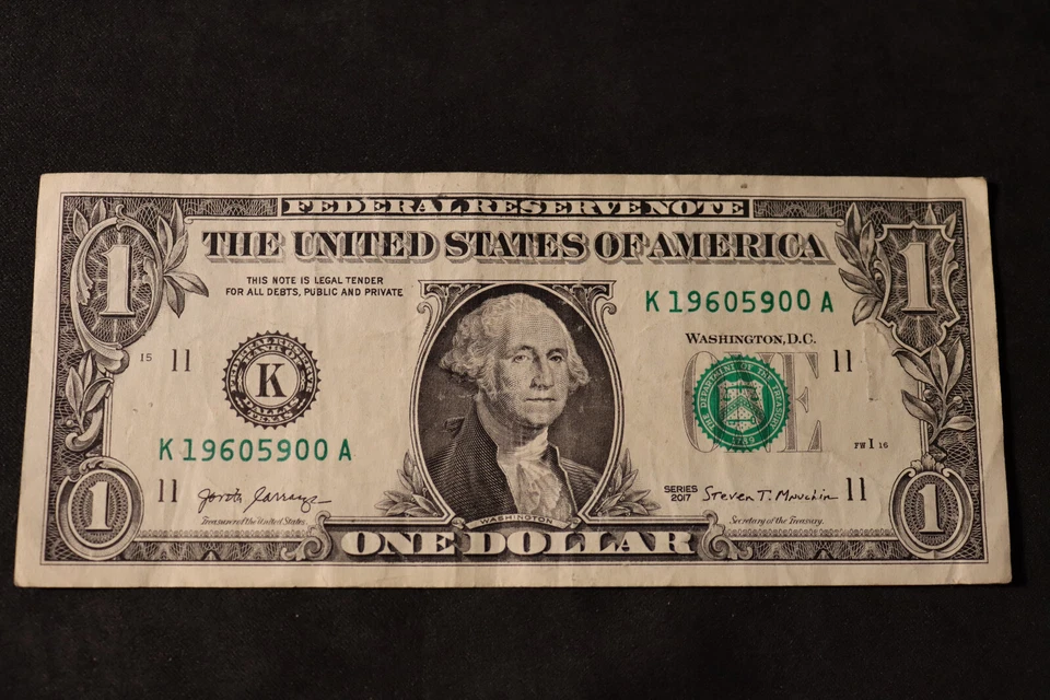 ONE DOLLAR FANCY BIRTHDAY/ANNIVERSARY NOTE [MAY 9, 1960]  SN # K 19605900 A - Image 2 of 3