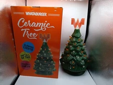 Official WHATABURGER CERAMIC CHRISTMAS TREE Glowing Lights 16" New