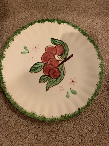 SET OF EIGHT BLUE RIDGE SOUTHERN POTTERIES SALAD PLATES COUNTY FAIR GREEN 8.5" - Picture 16 of 19