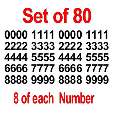Set of 80 Numbers / Vinyl Stickers - Premium Grade Vinyl - Select Color / Size