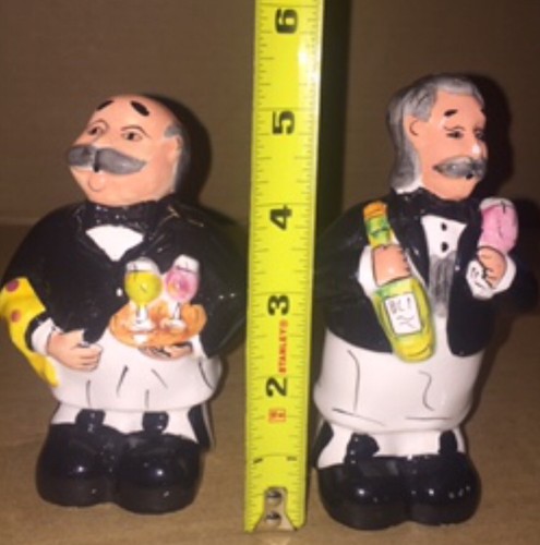 Butlers Serving Wine, Salt & Pepper Shakers 5 1/2" Tall - Stamped JIC - Picture 5 of 12