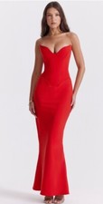 House of CB Tamara Strapless Stretch Satin Gown