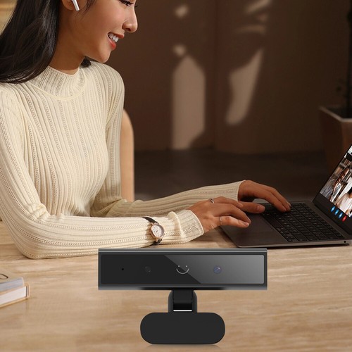 Facial Recognition Webcam HD 1080P 2MP USB Webcam for Windows 10/11 (Black) - Photo 3/8