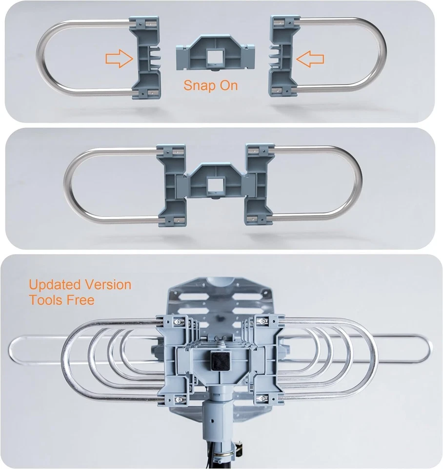 Antena HDTV digital amplificada para exteriores 150 millas largo alcance rotación 360° Foto 3 de 4