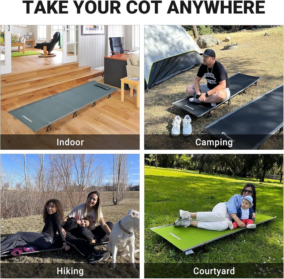 Folding Portable Heavy Duty Ultralight Cots for Adults Camping