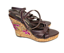 BUFALO! RIEMCHENPUMPS SCARPE DONNA TACCO CHASSURE ZEPPA 39 #19-8#