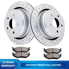Fit 2006-2023 Dodge Ram 1500 Aspen Durango Front Rear Drilled Rotors Brakes Pads