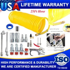 20X Air Compressor Accessory Fitting 1/4" NPT Air Tool Kit With/1/4"x25Feet Hose