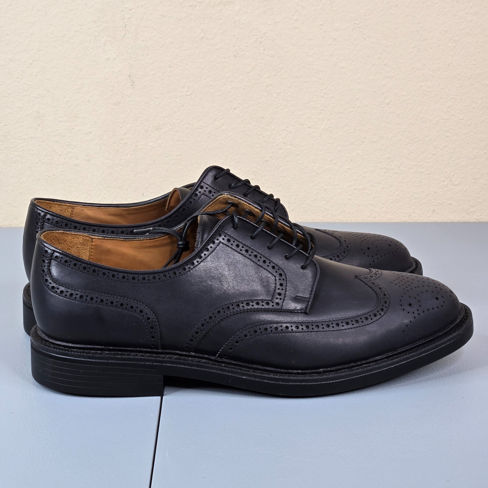 SAOLA Scarpe Polo Ralph Lauren uomo 12 D nere punte alari Asher Brogue Derby Vibram