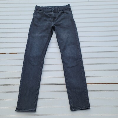 Old Navy Jeans Boys Youth 14 Black Original Taper Stretch Pockets 27x28