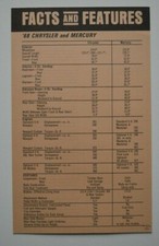 CHRYSLER vs MERCURY 1968 Facts and Features dealer sheet brochure - English