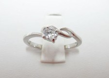 Sterling Silver Solitaire Stone Round CZ Ring