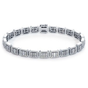 10.17 Carat F-VS Men's Diamond Tennis Bracelet 14k White ...