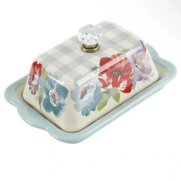 Plato de mantequilla The Pioneer Woman Sweet Romance + Juego de crema y azúcar Foto 3 de 4