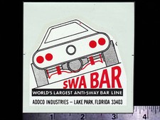 Addco Swa-bar - Lake Park Fl. Original Vintage 1960s Racing Water-slide Decal