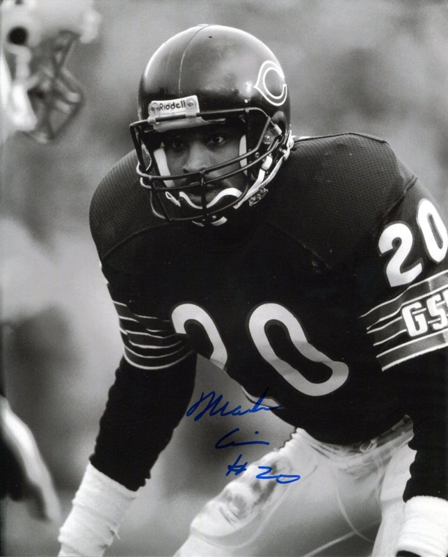 MARK CARRIER signed B&W photo in action Chicago Bears 1990-96 (c) ROY