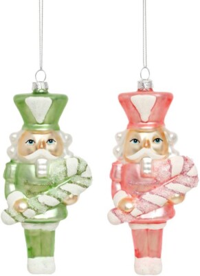 Mark Roberts 2024 Pastel Christmas Nutcracker Candy Cane Ornament Set  5.5 In