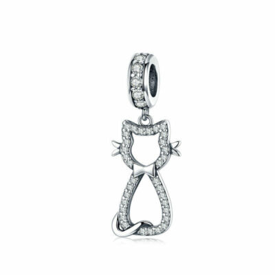 VOROCO S925 Sterling Silver Charms & Glass Beads - DIY Bracelet Making, With Zircon Details