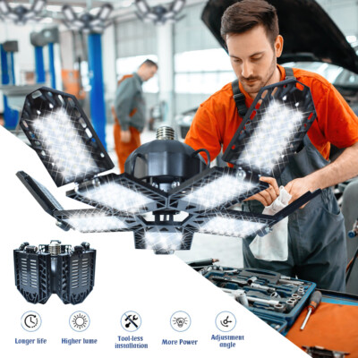 LED Garage Light 1000W Bright 9000000LM Work Shop Ceiling Lights Deformable Bulb