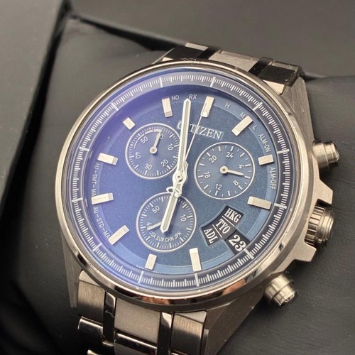 Citizen Attesa H610-T024564 Eco-Dr Radio Contrôlée Bleu Argent Solaire Montre - Photo 2 sur 10