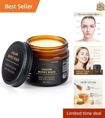 Beef Tallow for Skin, Tallow and Honey Balm for Face, Grass-Fed Tallow for Bo...