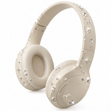 Upgrade USB Type C Wired Headphones Over-Ear Headphones with beige