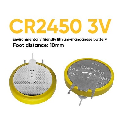 1x Pinabstand Coin Cell CR2450 Lithium 10mm Lötfahne 3V Uhren