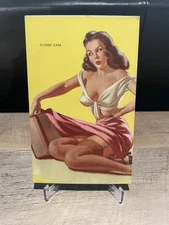 VINTAGE ORIGINAL MUTOSCOPE PIN UP CARD BY EDWARD D'ANCONA TITLED "CLOSED CASE"