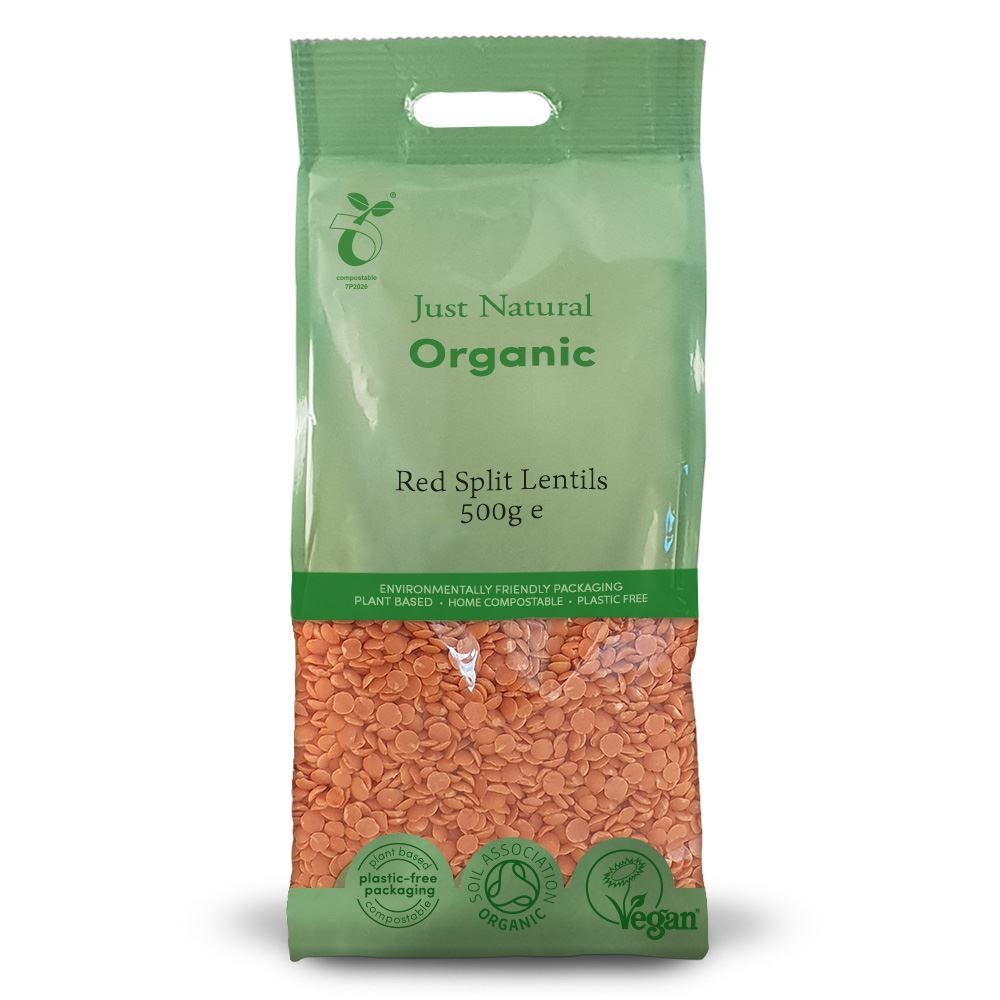 Just Natural Organic Organic Red Split Lentils 500g - 2 Pack
