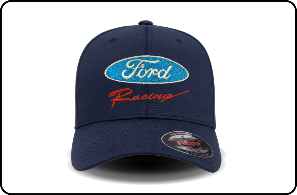Classic Ford Racing Logo (Retro) - Flexfit Hat/Cap - S/M & L/XL - Ford ...