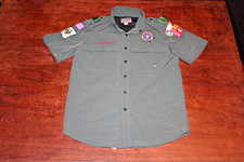 Boy Scouts of America BSA Men's Shirt/Jacket Small Venturing Green 90 Nylon