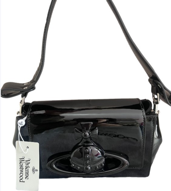 Vivienne Westwood black Medium Tote Bag Shoulder Bag outlet MINT
