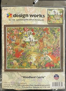 2x Xstitch KIT: DESIGN WORKS Woodland Castle animals/ BEH Crocuses flowers WA168