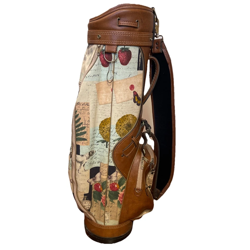 Rara bolsa feminina de carrinho de golfe 6 vias com 4 bolsos com zíper em bom estado - Imagem 2 de 4