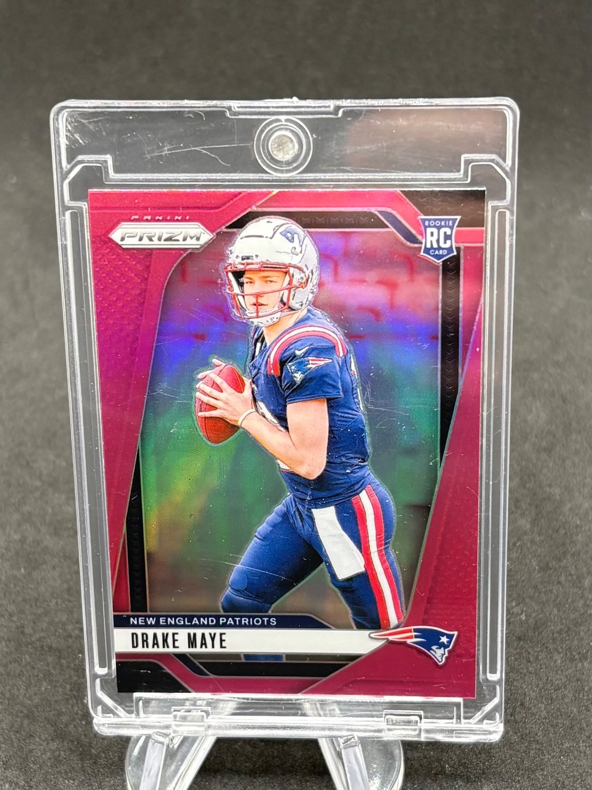 2024 Panini Prizm Pink Drake Maye Rookie New England Patriots Holo RC #329