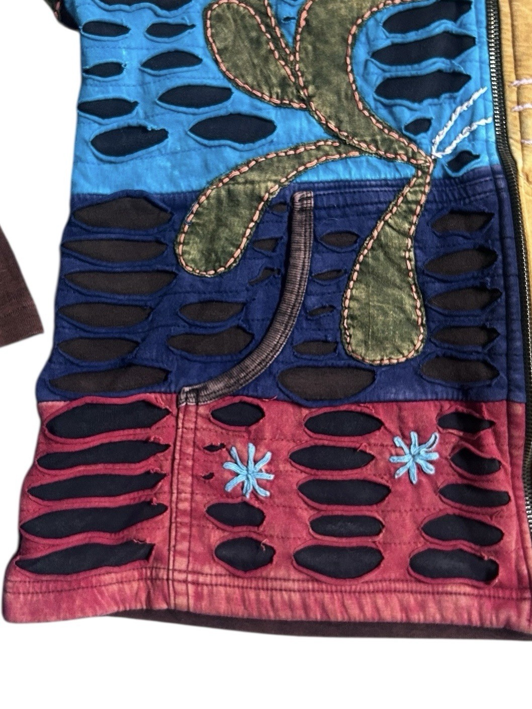 Rising International Patchwork Full Zip Hoodie Hi… - image 4