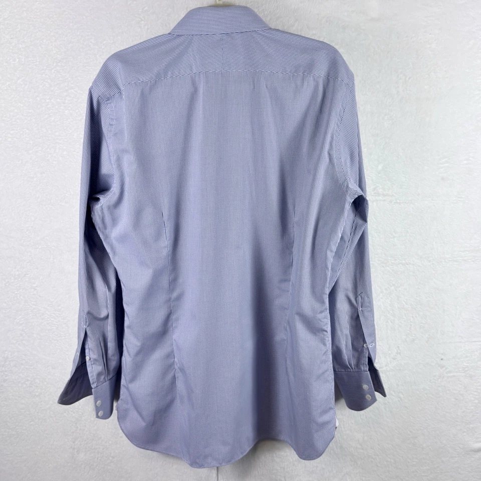 Camisa de vestir Tom Ford azul blanco a cuadros con botones talla 45/17,5 usada en excelente estado Foto 2 de 4