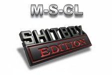 3D Shitbox Edition KFZ Metall Aufkleber Auto Sticker Logo Schriftzug Tuning