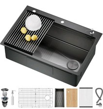 33X22 Drop In Kitchen Sink with Pop-Up Drain, Stainless Steel Workstation Sink,