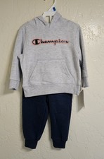 24M Champion Boys' 2-Piece Set Hoodie  Pants OXFORD HEATHER/NAVY