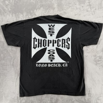 Vintage 90s West Coast Choppers Black Motorcycle Long Beach L T